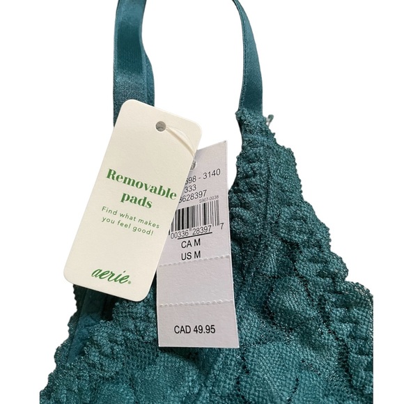 NWT Aerie turquoise front closure lacy padded bralette - Picture 3 of 5